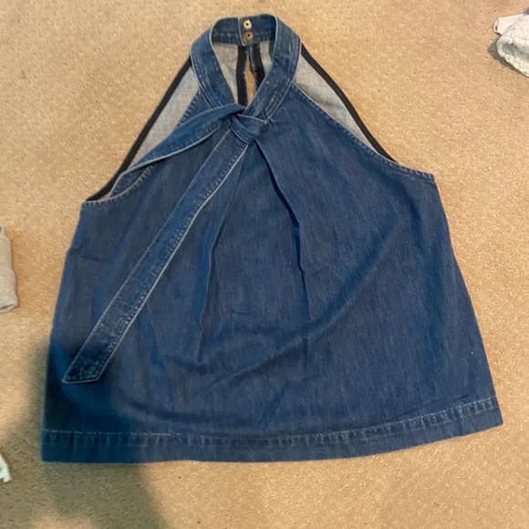 Ulla Johnson Blue Mako Denim Halter - Indigo Blue: Size 6 - Picture 3 of 5